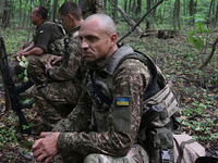 Servicemen of the 3rd Colonel Petro Bolbochan Brigade of Operational Assignment of Ukraine's National Guard (also known as the Spartan Briga...