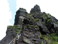 An aerial photo is showing Mount Fanjing goldentop in Tongren city, Guizhou province, China, on July 16, 2024. (