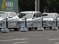 An intelligent mobile guardrail of a ''tidal lane robot'' is being seen at Shenyang Youth North Street in Shenyang, Liaoning province, China...