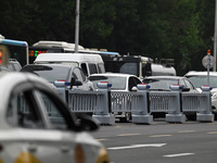 An intelligent mobile guardrail of a ''tidal lane robot'' is being seen at Shenyang Youth North Street in Shenyang, Liaoning province, China...