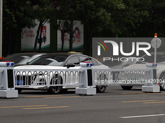 An intelligent mobile guardrail of a ''tidal lane robot'' is being seen at Shenyang Youth North Street in Shenyang, Liaoning province, China...