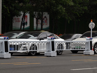 An intelligent mobile guardrail of a ''tidal lane robot'' is being seen at Shenyang Youth North Street in Shenyang, Liaoning province, China...