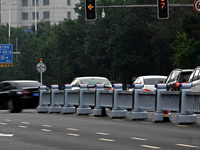 An intelligent mobile guardrail of a ''tidal lane robot'' is being seen at Shenyang Youth North Street in Shenyang, Liaoning province, China...