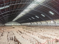 Relics are being seen at Emperor Qinshihuang's Mausoleum Site Museum in Xi'an, China, on July 13, 2024. (