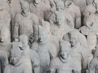 Relics are being seen at Emperor Qinshihuang's Mausoleum Site Museum in Xi'an, China, on July 13, 2024. (