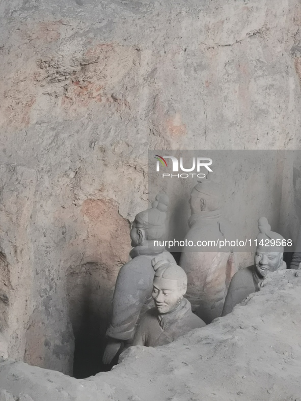 Relics are being seen at Emperor Qinshihuang's Mausoleum Site Museum in Xi'an, China, on July 13, 2024. 