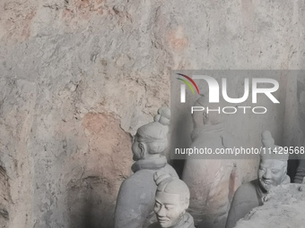 Relics are being seen at Emperor Qinshihuang's Mausoleum Site Museum in Xi'an, China, on July 13, 2024. (