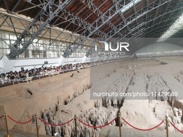 Tourists are visiting Emperor Qinshihuang's Mausoleum Site Museum in Xi'an, China, on July 13, 2024. 