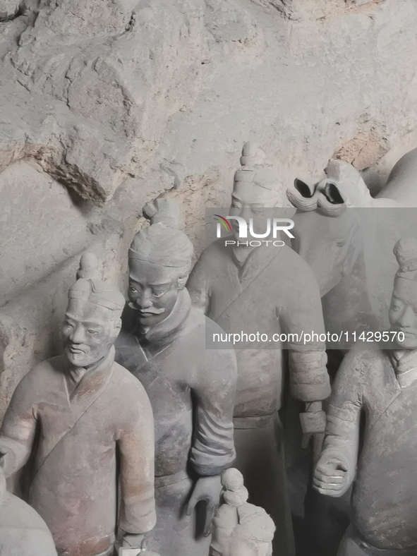 Relics are being seen at Emperor Qinshihuang's Mausoleum Site Museum in Xi'an, China, on July 13, 2024. 