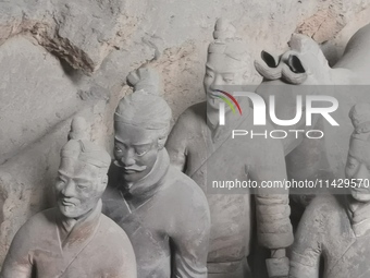 Relics are being seen at Emperor Qinshihuang's Mausoleum Site Museum in Xi'an, China, on July 13, 2024. (