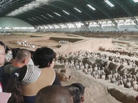 Tourists are visiting Emperor Qinshihuang's Mausoleum Site Museum in Xi'an, China, on July 13, 2024. (