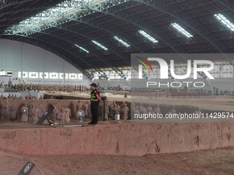 Tourists are visiting Emperor Qinshihuang's Mausoleum Site Museum in Xi'an, China, on July 13, 2024. (