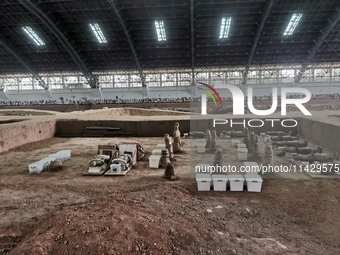 Tourists are visiting Emperor Qinshihuang's Mausoleum Site Museum in Xi'an, China, on July 13, 2024. (