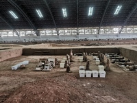 Tourists are visiting Emperor Qinshihuang's Mausoleum Site Museum in Xi'an, China, on July 13, 2024. (