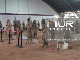 Relics are being seen at Emperor Qinshihuang's Mausoleum Site Museum in Xi'an, China, on July 13, 2024. (