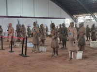 Relics are being seen at Emperor Qinshihuang's Mausoleum Site Museum in Xi'an, China, on July 13, 2024. (