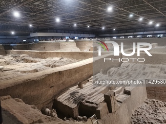 Relics are being seen at Emperor Qinshihuang's Mausoleum Site Museum in Xi'an, China, on July 13, 2024. (