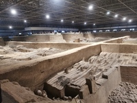 Relics are being seen at Emperor Qinshihuang's Mausoleum Site Museum in Xi'an, China, on July 13, 2024. (