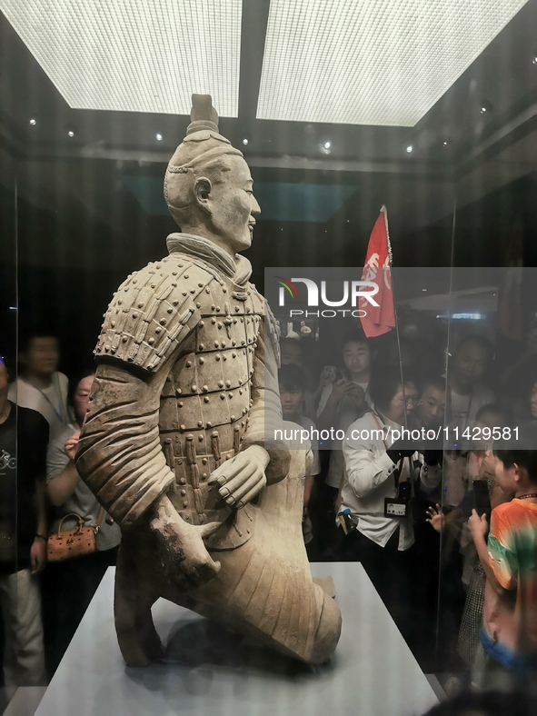 Tourists are visiting Emperor Qinshihuang's Mausoleum Site Museum in Xi'an, China, on July 13, 2024. 