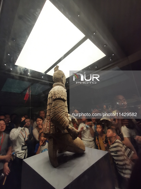 Tourists are visiting Emperor Qinshihuang's Mausoleum Site Museum in Xi'an, China, on July 13, 2024. 