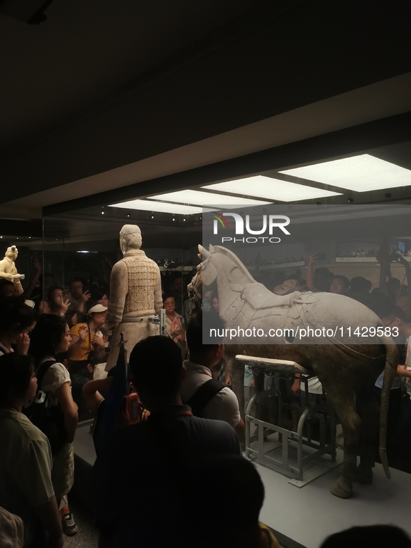 Tourists are visiting Emperor Qinshihuang's Mausoleum Site Museum in Xi'an, China, on July 13, 2024. 