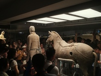 Tourists are visiting Emperor Qinshihuang's Mausoleum Site Museum in Xi'an, China, on July 13, 2024. (