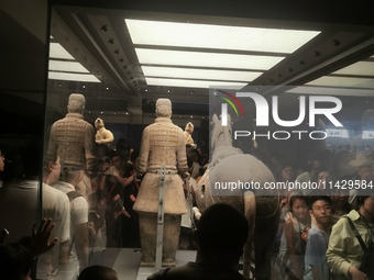 Tourists are visiting Emperor Qinshihuang's Mausoleum Site Museum in Xi'an, China, on July 13, 2024. (