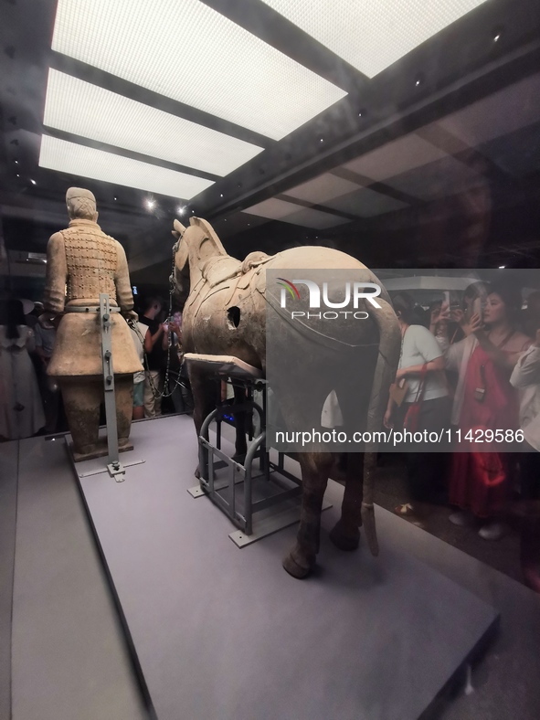 Tourists are visiting Emperor Qinshihuang's Mausoleum Site Museum in Xi'an, China, on July 13, 2024. 