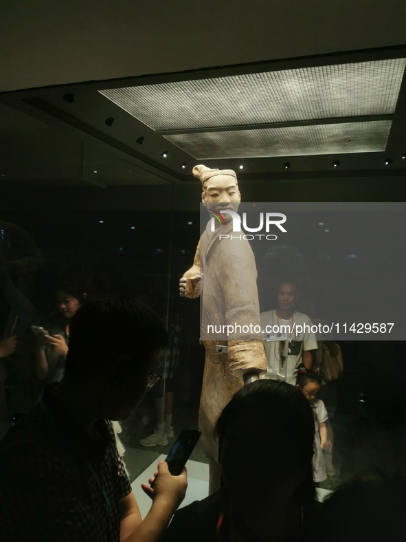 Tourists are visiting Emperor Qinshihuang's Mausoleum Site Museum in Xi'an, China, on July 13, 2024. 