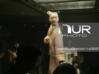 Tourists are visiting Emperor Qinshihuang's Mausoleum Site Museum in Xi'an, China, on July 13, 2024. (