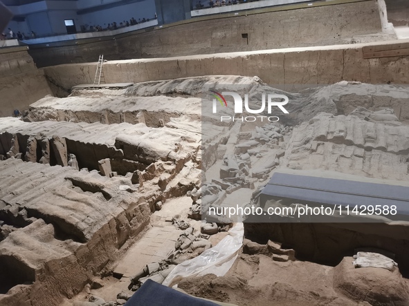 Relics are being seen at Emperor Qinshihuang's Mausoleum Site Museum in Xi'an, China, on July 13, 2024. 