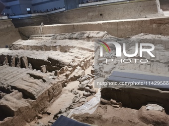 Relics are being seen at Emperor Qinshihuang's Mausoleum Site Museum in Xi'an, China, on July 13, 2024. (