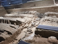 Relics are being seen at Emperor Qinshihuang's Mausoleum Site Museum in Xi'an, China, on July 13, 2024. (