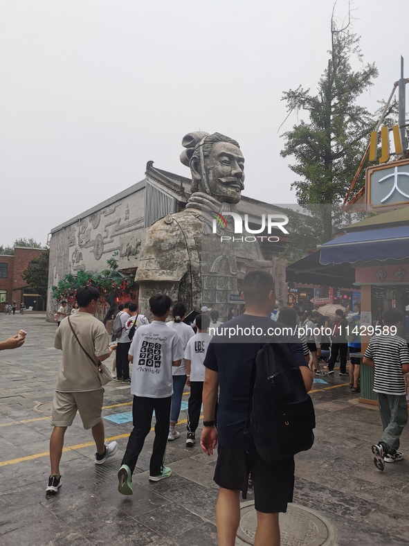 Tourists are visiting Emperor Qinshihuang's Mausoleum Site Museum in Xi'an, China, on July 13, 2024. 