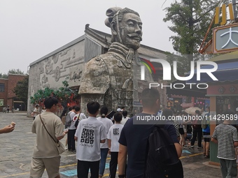 Tourists are visiting Emperor Qinshihuang's Mausoleum Site Museum in Xi'an, China, on July 13, 2024. (