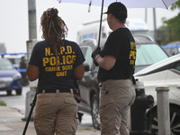 NYPD crime scene investigators are on the scene, investigating the fatal shooting of a 28-year-old male in the Bronx, New York. A 28-year-ol...