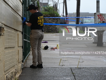 NYPD crime scene investigators are on the scene, investigating the fatal shooting of a 28-year-old male in the Bronx, New York. A 28-year-ol...