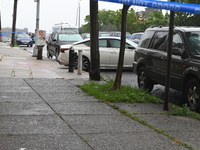 Evidence markers are being placed at the scene of the fatal shooting of a 28-year-old male in the Bronx, New York. A 28-year-old male victim...