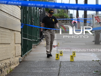 NYPD crime scene investigators are on the scene, investigating the fatal shooting of a 28-year-old male in the Bronx, New York. A 28-year-ol...