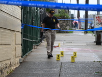 NYPD crime scene investigators are on the scene, investigating the fatal shooting of a 28-year-old male in the Bronx, New York. A 28-year-ol...