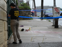 NYPD crime scene investigators are on the scene, investigating the fatal shooting of a 28-year-old male in the Bronx, New York. A 28-year-ol...