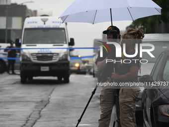 NYPD crime scene investigators are on the scene, investigating the fatal shooting of a 28-year-old male in the Bronx, New York. A 28-year-ol...