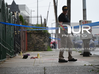 NYPD crime scene investigators are on the scene, investigating the fatal shooting of a 28-year-old male in the Bronx, New York. A 28-year-ol...