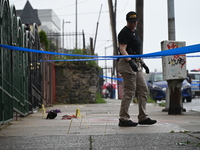 NYPD crime scene investigators are on the scene, investigating the fatal shooting of a 28-year-old male in the Bronx, New York. A 28-year-ol...