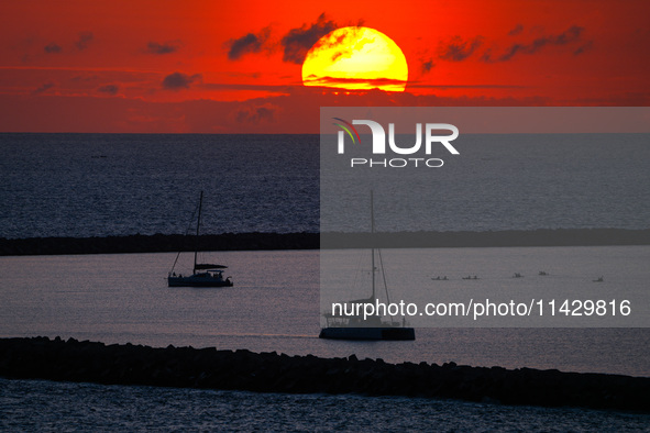 An evening view of the Port City in Colombo, Sri Lanka, on July 23, 2024, is showing 