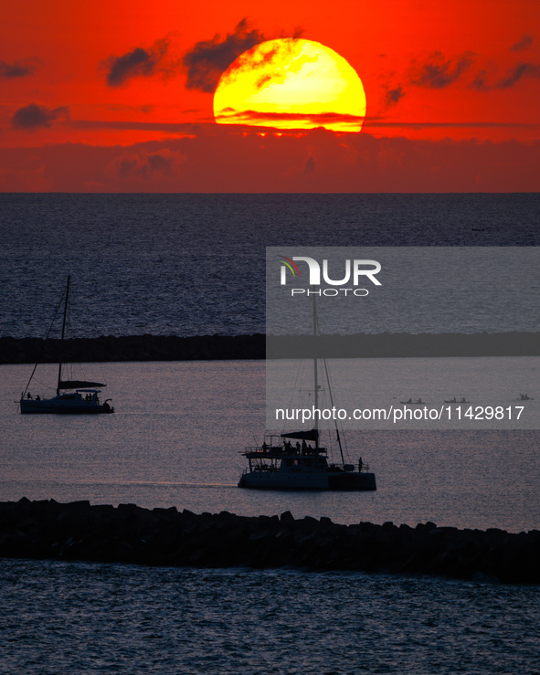 An evening view of the Port City in Colombo, Sri Lanka, on July 23, 2024, is showing 