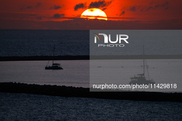 An evening view of the Port City in Colombo, Sri Lanka, on July 23, 2024, is showing 