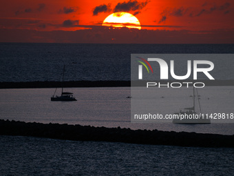 An evening view of the Port City in Colombo, Sri Lanka, on July 23, 2024, is showing (