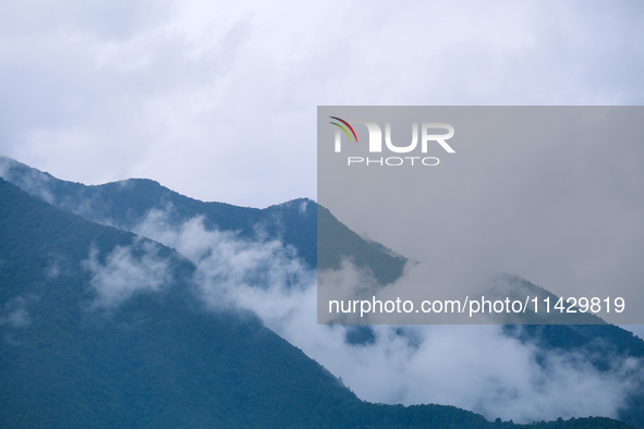 A general view of the Kathmandu Valley is showing a cleaned atmosphere after overnight rain and drizzles as seen from a hillstation in the o...