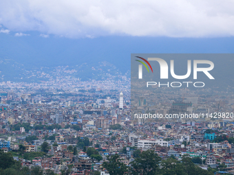 A general view of the Kathmandu Valley is showing a cleaned atmosphere after overnight rain and drizzles as seen from a hillstation in the o...